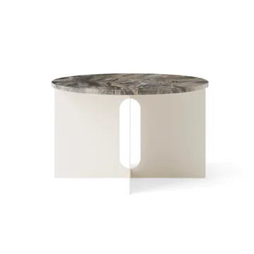 Androgyne sidebord - Grey Galaxy marmor-ivory stål, Ø65 cm - Audo Copenhagen