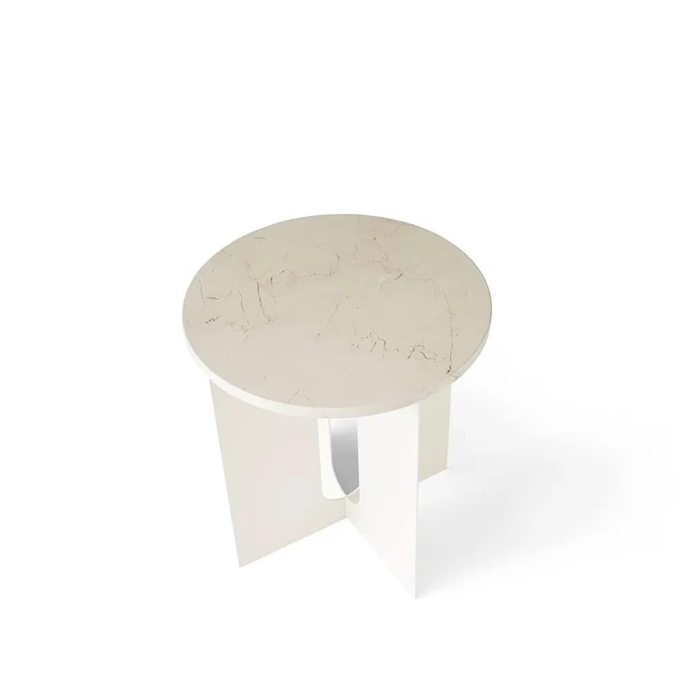Androgyne sidebord, Marble Crystal Rose-ivory, Ø42 cm Audo Copenhagen