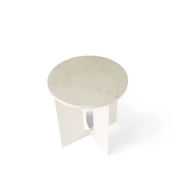 Androgyne sidebord, Marble Crystal Rose-ivory, Ø42 cm - Audo Copenhagen