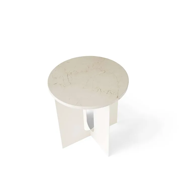 Androgyne sidebord, Marble Crystal Rose-ivory, Ø42 cm - Audo Copenhagen