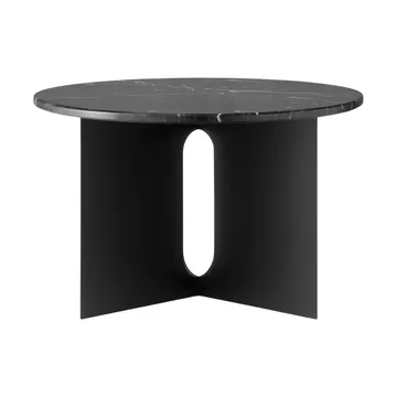 Androgyne sidebord - Nero Marquina marmor-svart stål, Ø65 cm - Audo Copenhagen