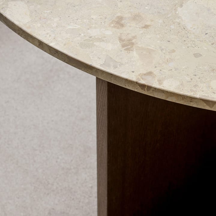 Androgyne spisebord, sand stone, ubehandlet eikestativ Audo Copenhagen