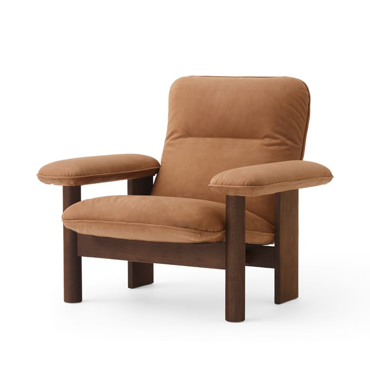 Brasilia lenestol - Dark oak-Dunes camel leather 21004 - Audo Copenhagen