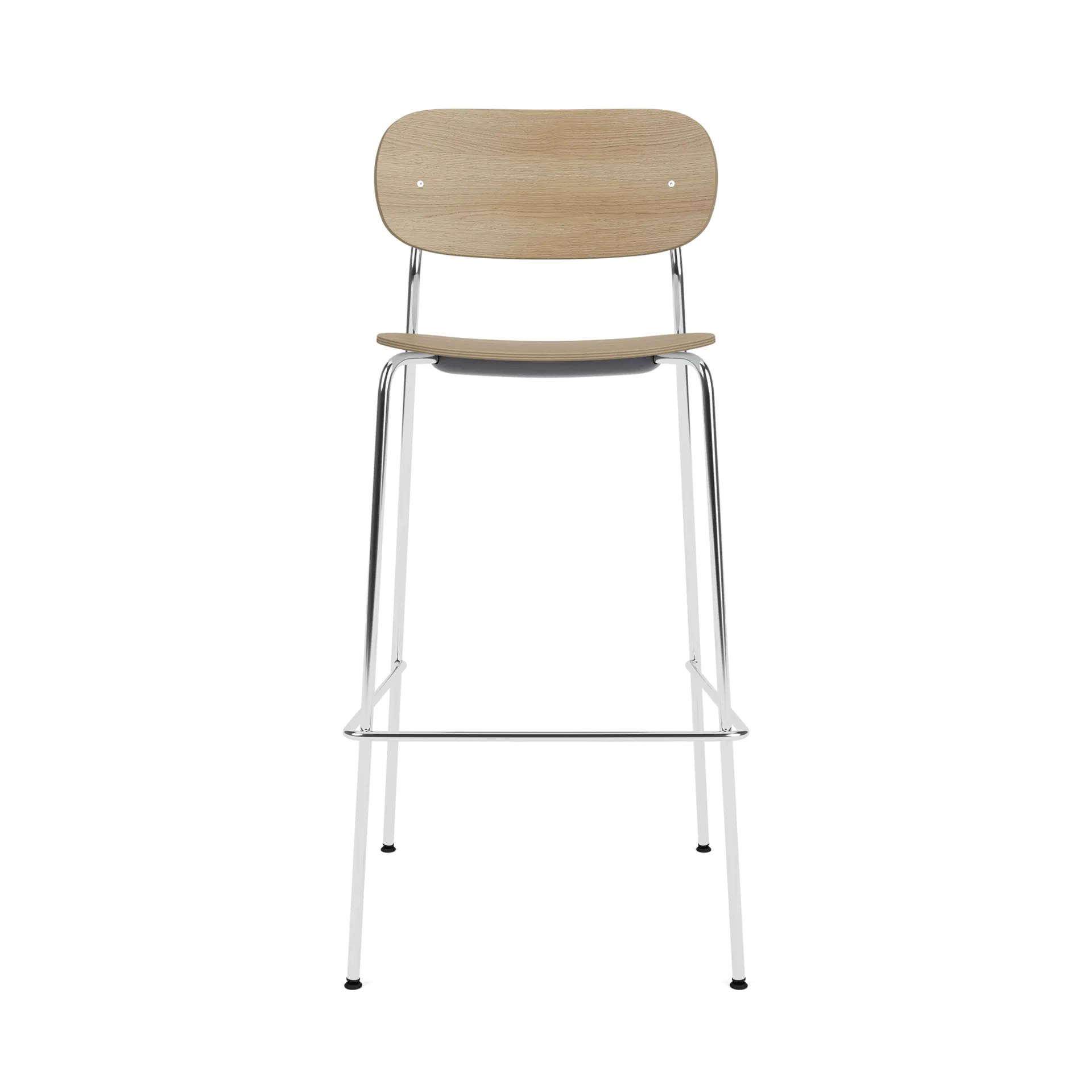 Co Bar Chair barkrakk, Eik-kromatisert stål, 75 cm Audo Copenhagen
