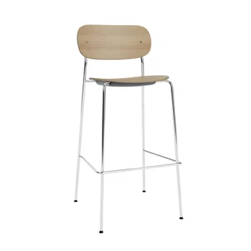 Co Bar Chair barkrakk - Eik-kromatisert stål, 75 cm - Audo Copenhagen