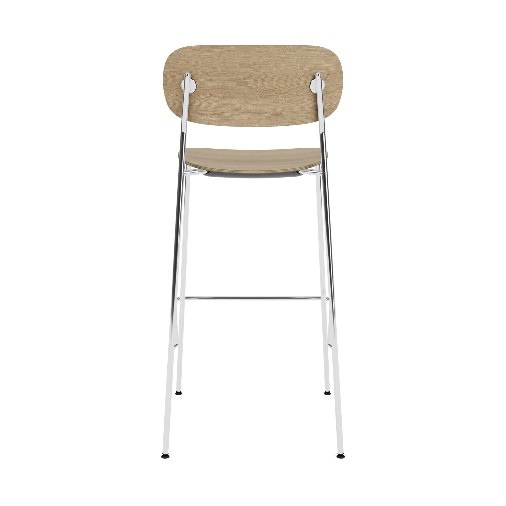 Co Bar Chair barkrakk, Eik-kromatisert stål, 75 cm Audo Copenhagen