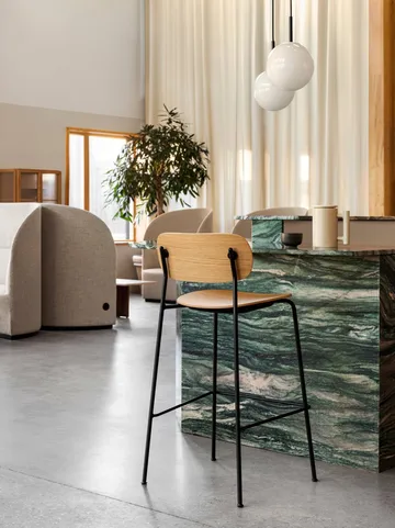 Co Bar Chair barkrakk - Eik-kromatisert stål, 75 cm - Audo Copenhagen