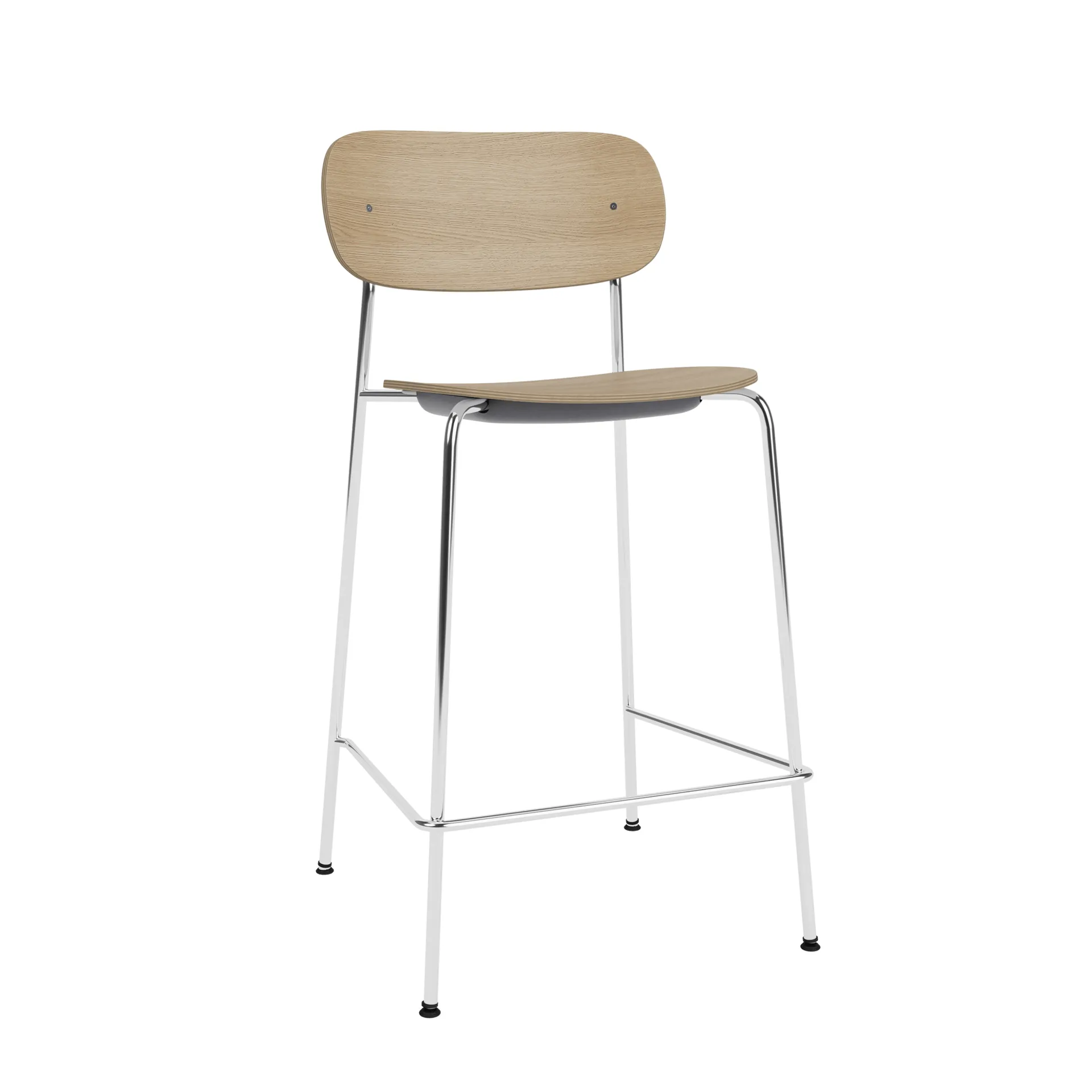 Co Bar Chair barkrakk, Eik-kromert stål, 65 cm Audo Copenhagen