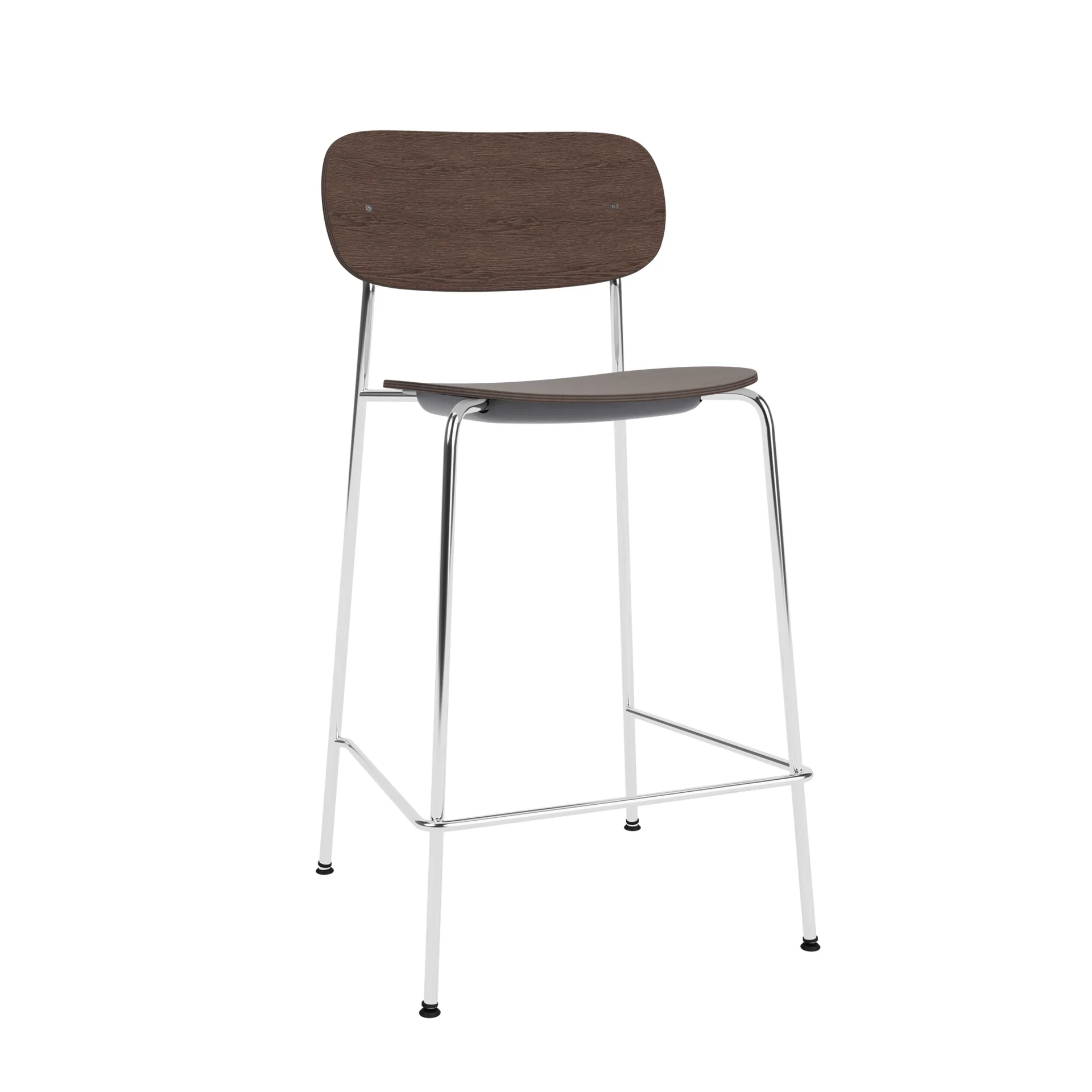 Co Bar Chair barkrakk, Mørkbeiset eik-kromatisert stål, 65 cm Audo Copenhagen