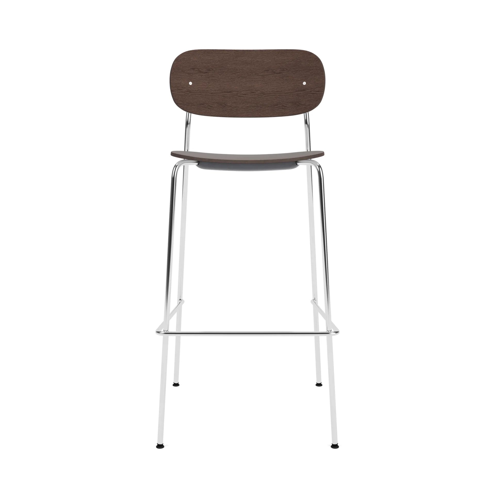 Co Bar Chair barkrakk, Mørkbeiset eik-krommet stål, 75 cm Audo Copenhagen
