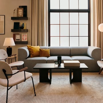Co loungestol - skinn dakar 0842 black, rygg+arm. mørkb. eik, sort stativ - Audo Copenhagen