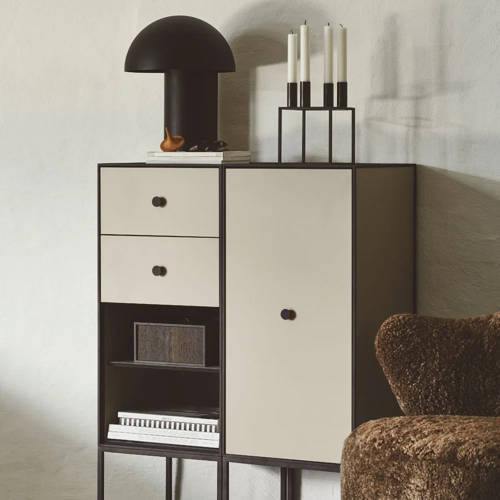 Frame 70 oppbevaring, light grey, 2 hylleplater Audo Copenhagen