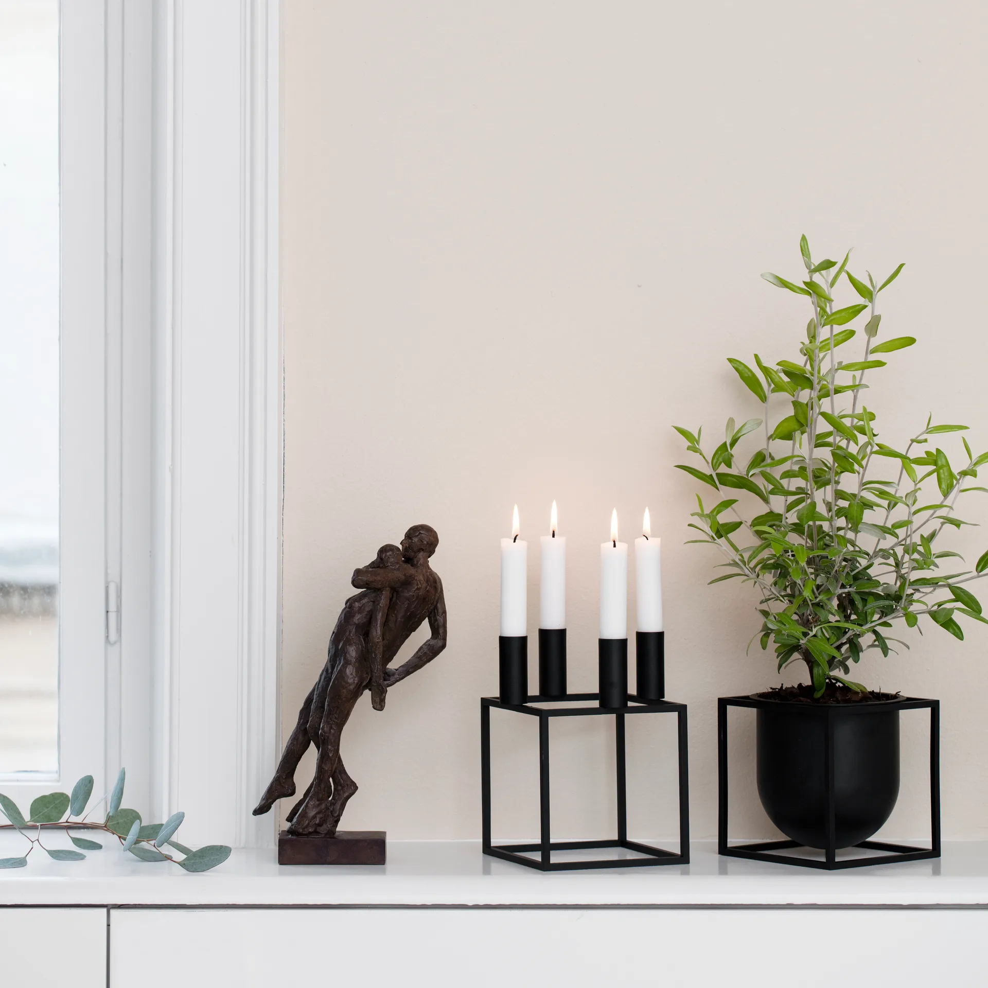 Kubus blomsterpotte 14 cm, Svart Audo Copenhagen