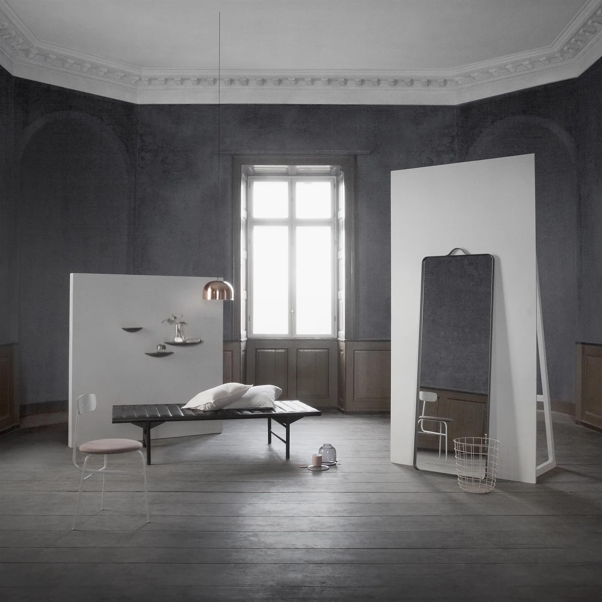 Norm gulvspeil, svart Audo Copenhagen