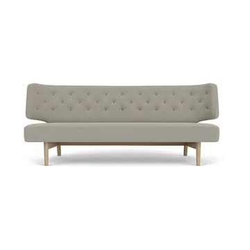 Radiohus sofa - Re-wool 218-natur eik, lærknapper, 2-seter - Audo Copenhagen