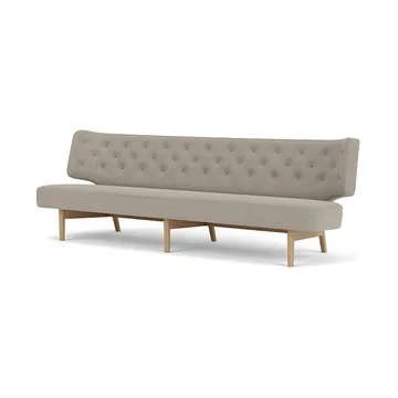 Radiohus sofa - Re-wool 218-naturlig eik, lærknapper, 3-seter - Audo Copenhagen