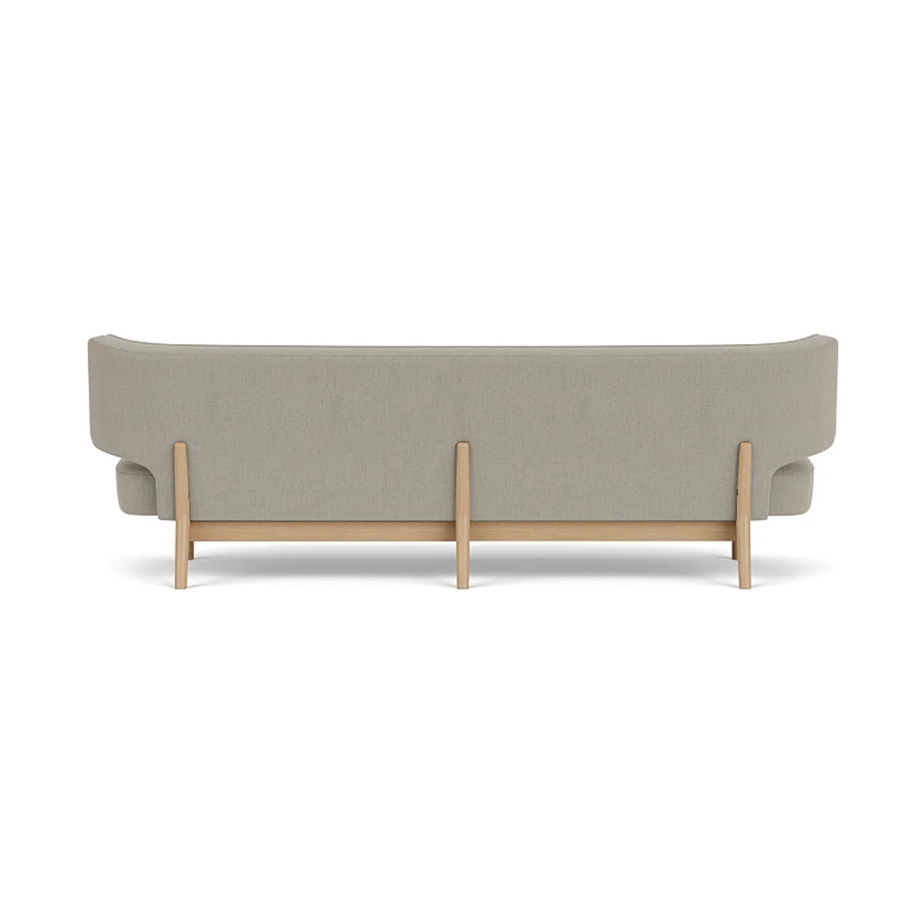 Radiohus sofa, Re-wool 218-naturlig eik, lærknapper, 3-seter Audo Copenhagen