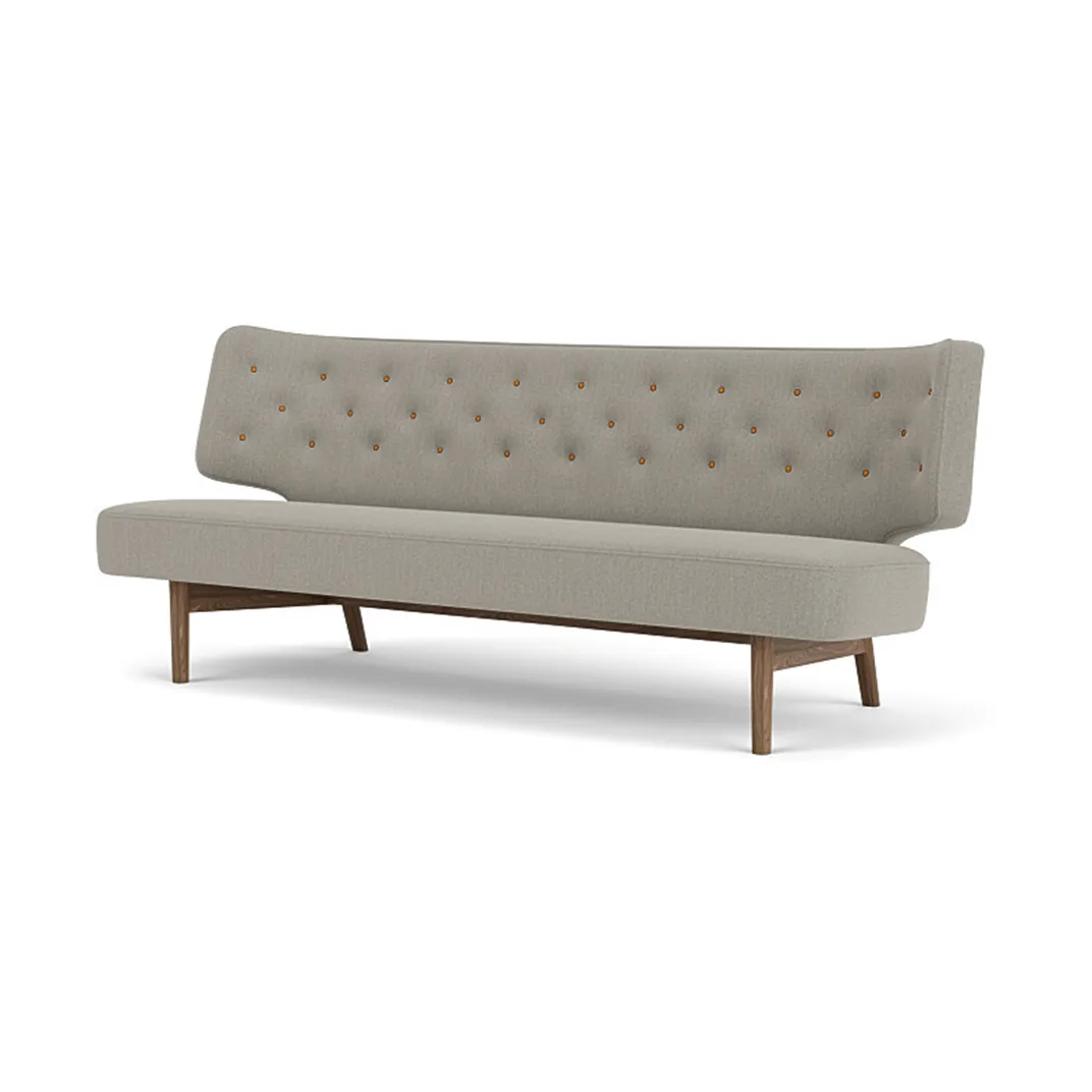 Radiohus sofa, Re-wool 218-valnøtt, lærknapper, 2-seter Audo Copenhagen