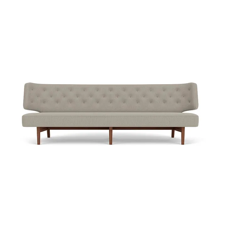 Radiohus sofa - Re-wool 218-valnøtt, lærknapper, 3-seter - Audo Copenhagen