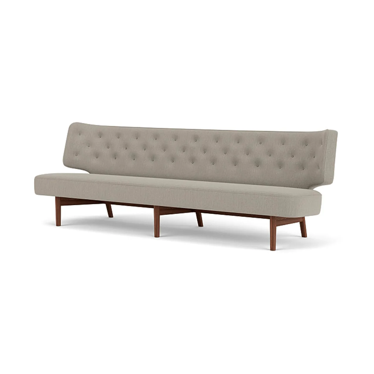 Radiohus sofa, Re-wool 218-valnøtt, lærknapper, 3-seter Audo Copenhagen