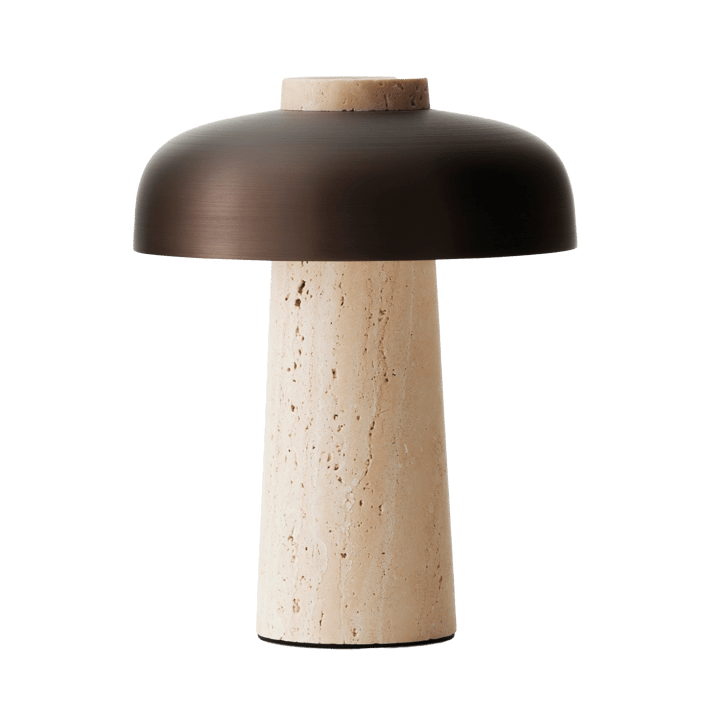 Reverse portabel bordlampe 24,5 cm - Travertine-bronzed aluminium - Audo Copenhagen