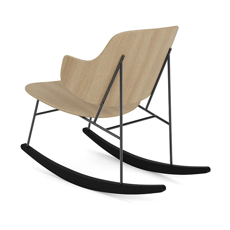 The Penguin gyngestol, Eikefinér-svart stål Audo Copenhagen