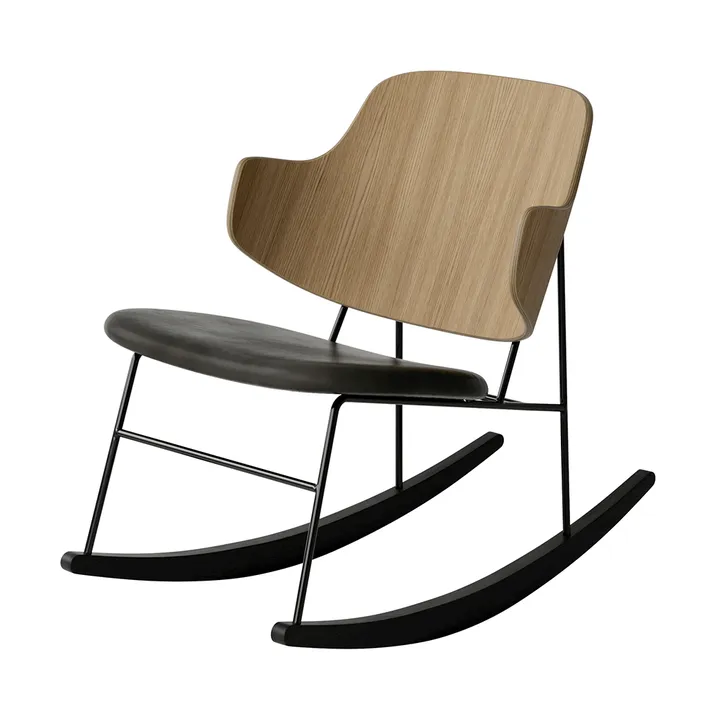 The Penguin gyngestol polstret sete - Dakar 0842-eikefinér-svart stål - Audo Copenhagen