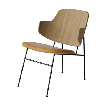 The Penguin loungestol polstret sete - Dakar 0250-eikefinér-svart stål - Audo Copenhagen