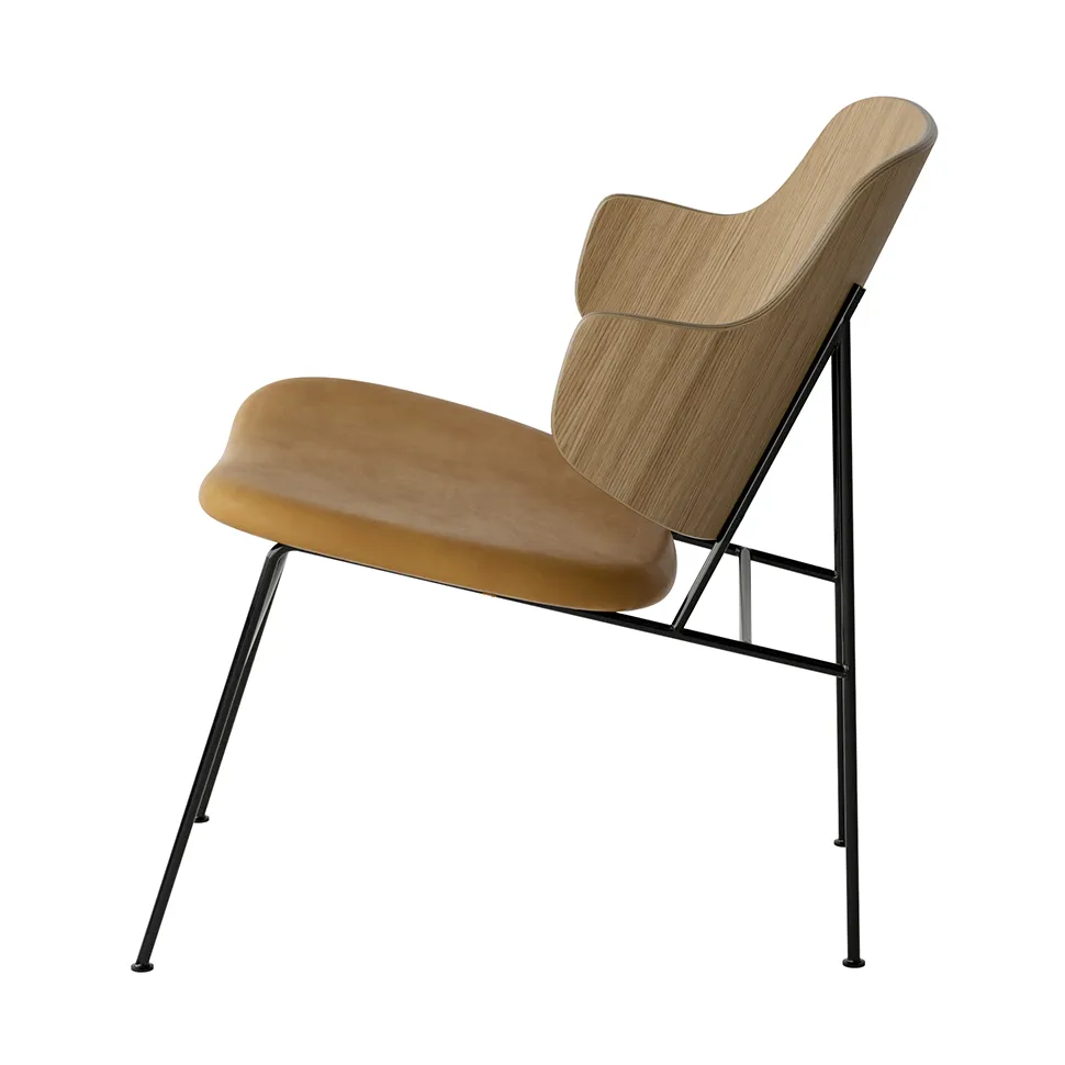 The Penguin loungestol polstret sete, Dakar 0250-eikefinér-svart stål Audo Copenhagen