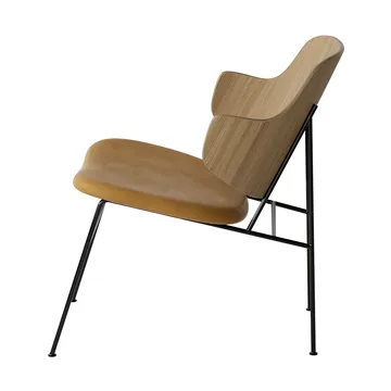 The Penguin loungestol polstret sete - Dakar 0250-eikefinér-svart stål - Audo Copenhagen