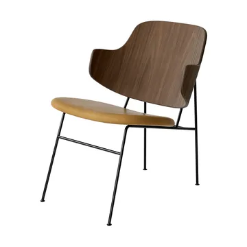 The Penguin loungestol polstret sete - Dakar 0250-valnøttfinér-svart stål - Audo Copenhagen