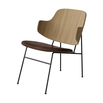 The Penguin loungestol polstret sete - Dakar 0329-eikefinér-svart stål - Audo Copenhagen