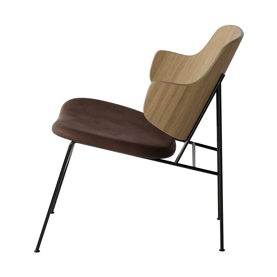 The Penguin loungestol polstret sete, Dakar 0329-eikefinér-svart stål Audo Copenhagen