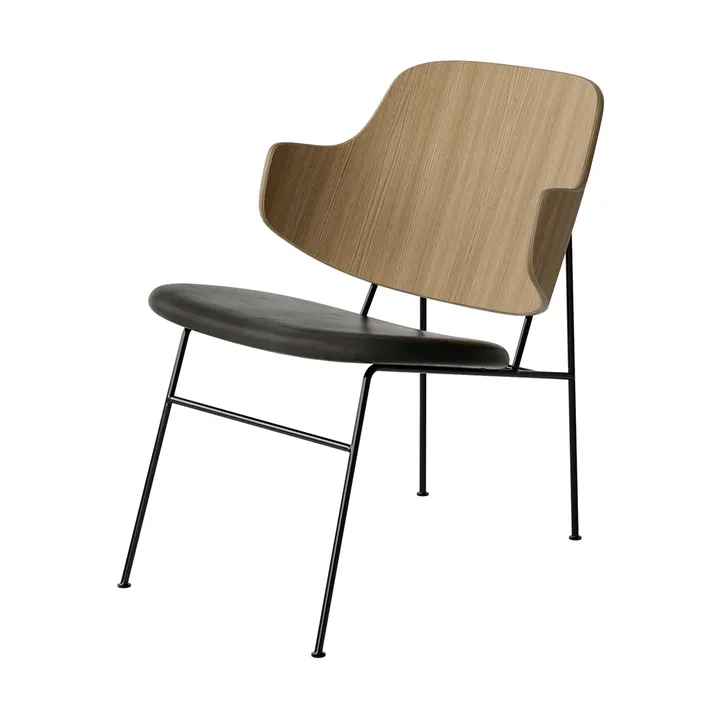 The Penguin loungestol polstret sete - Dakar 0842-eikefinér-svart stål - Audo Copenhagen