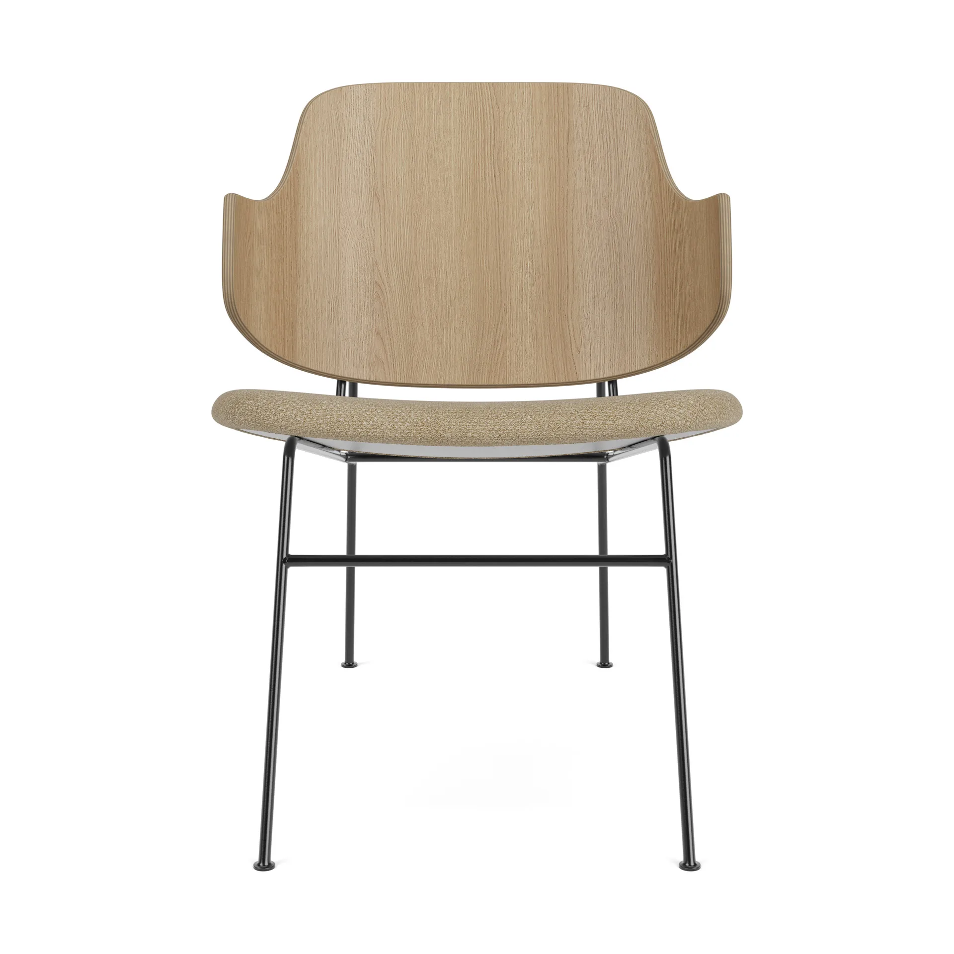 The Penguin loungestol polstret sete, Natural oak-Audo Bouclé 02 Audo Copenhagen