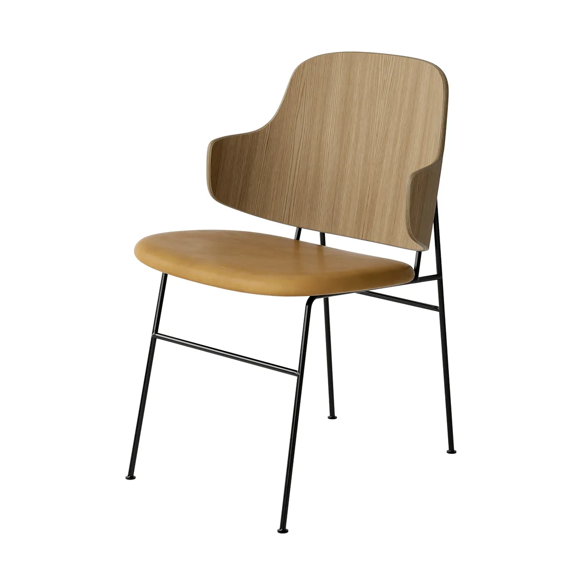 The Penguin stol polstret sete, Dakar 0250-eikefinér-svart stål Audo Copenhagen