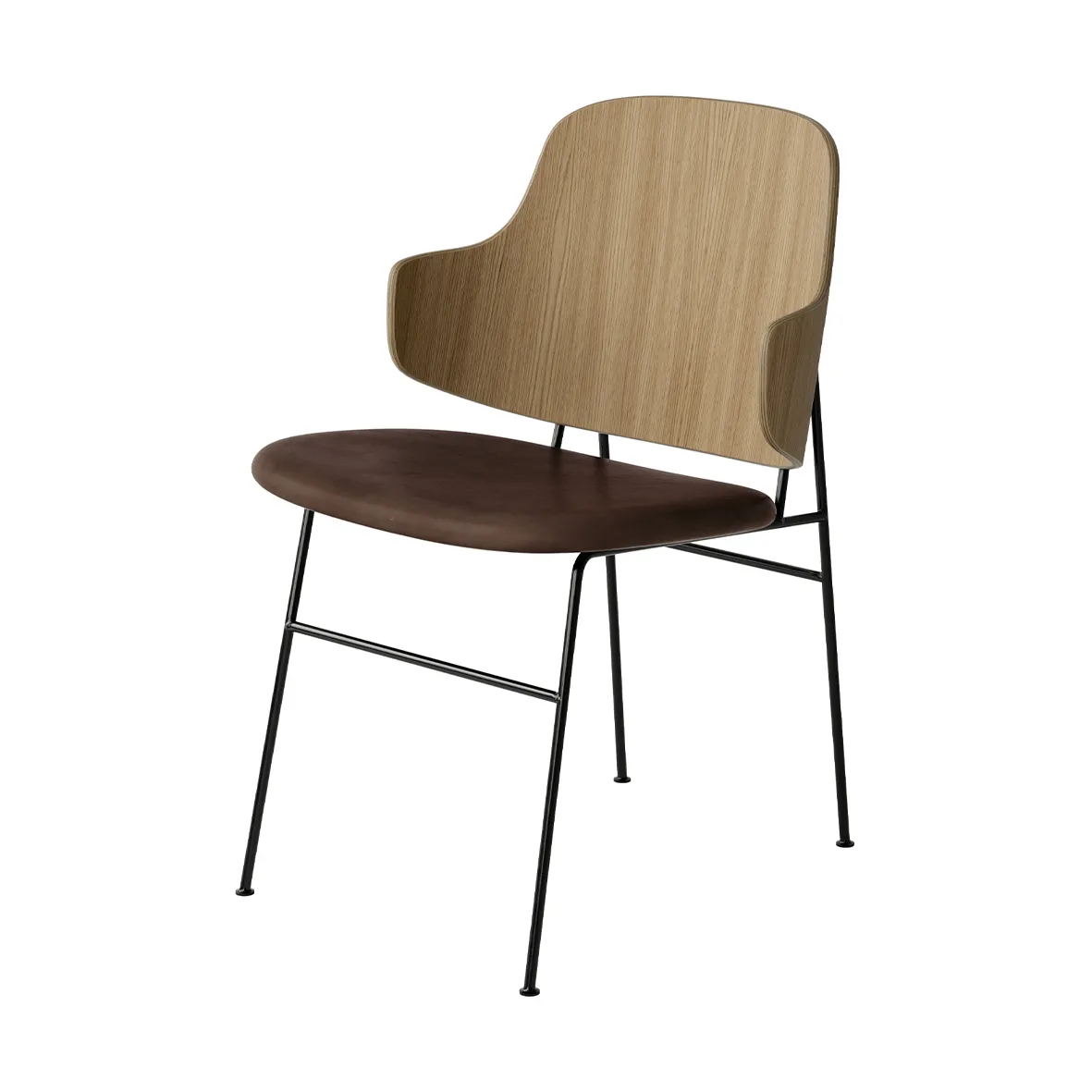 The Penguin stol polstret sete, Dakar 0329-eikefinér-svart stål Audo Copenhagen