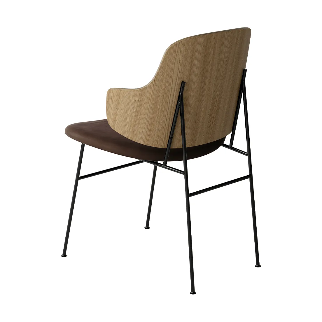 The Penguin stol polstret sete, Dakar 0329-eikefinér-svart stål Audo Copenhagen