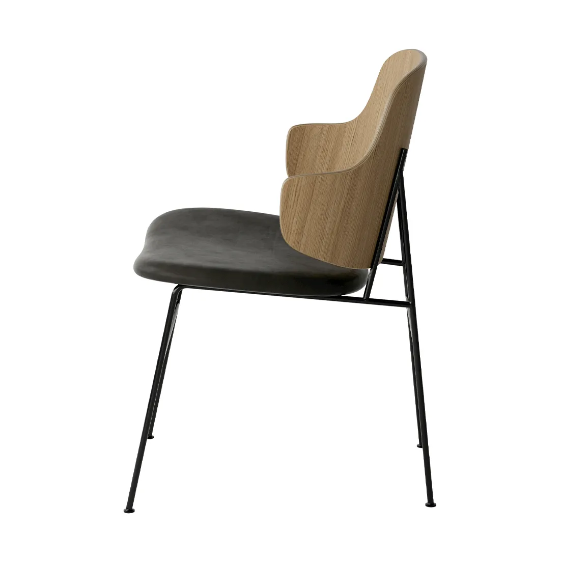 The Penguin stol polstret sete, Dakar 0842-eikefinér-svart stål Audo Copenhagen