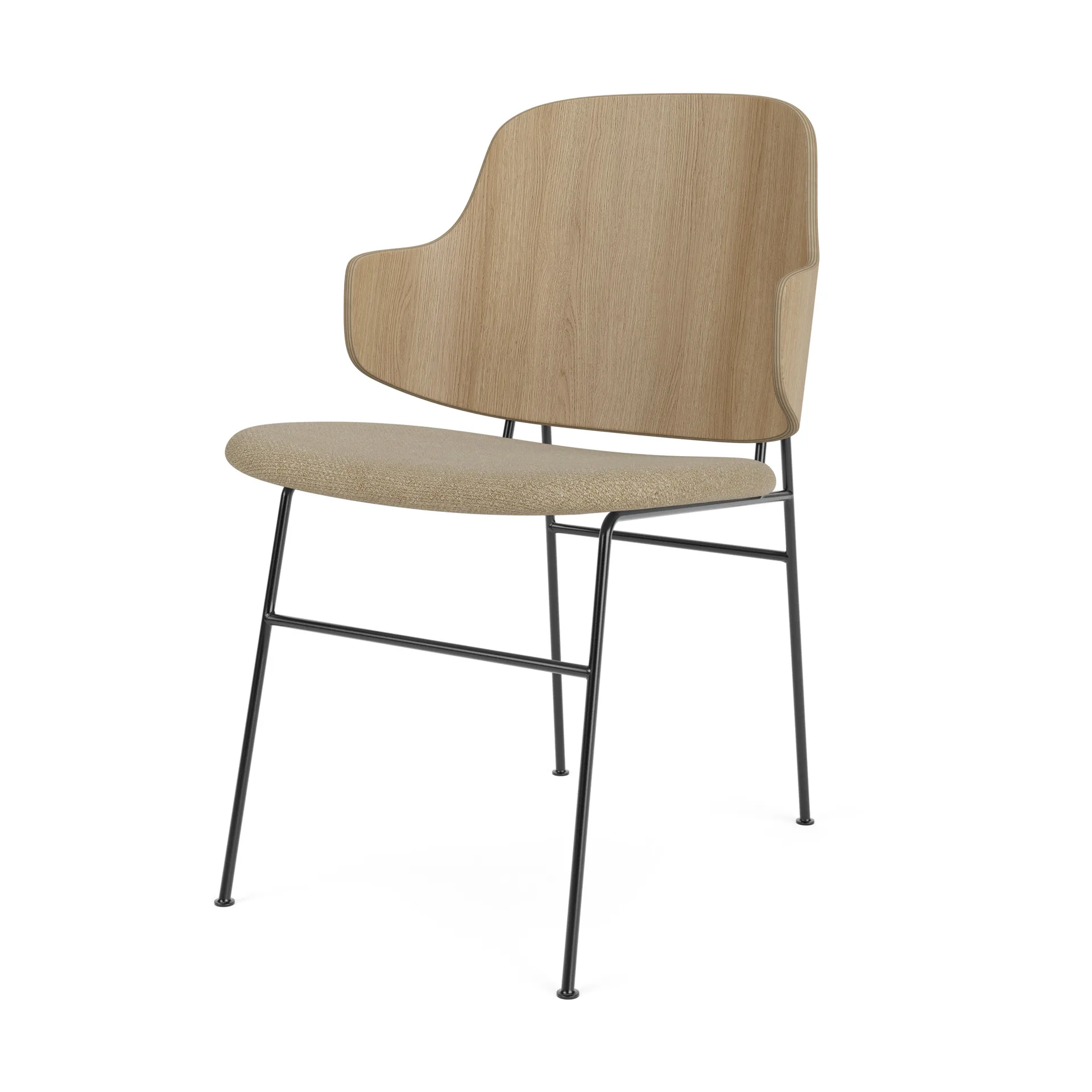 The Penguin stol polstret sete, Natural oak-Audo Bouclé 02 Audo Copenhagen