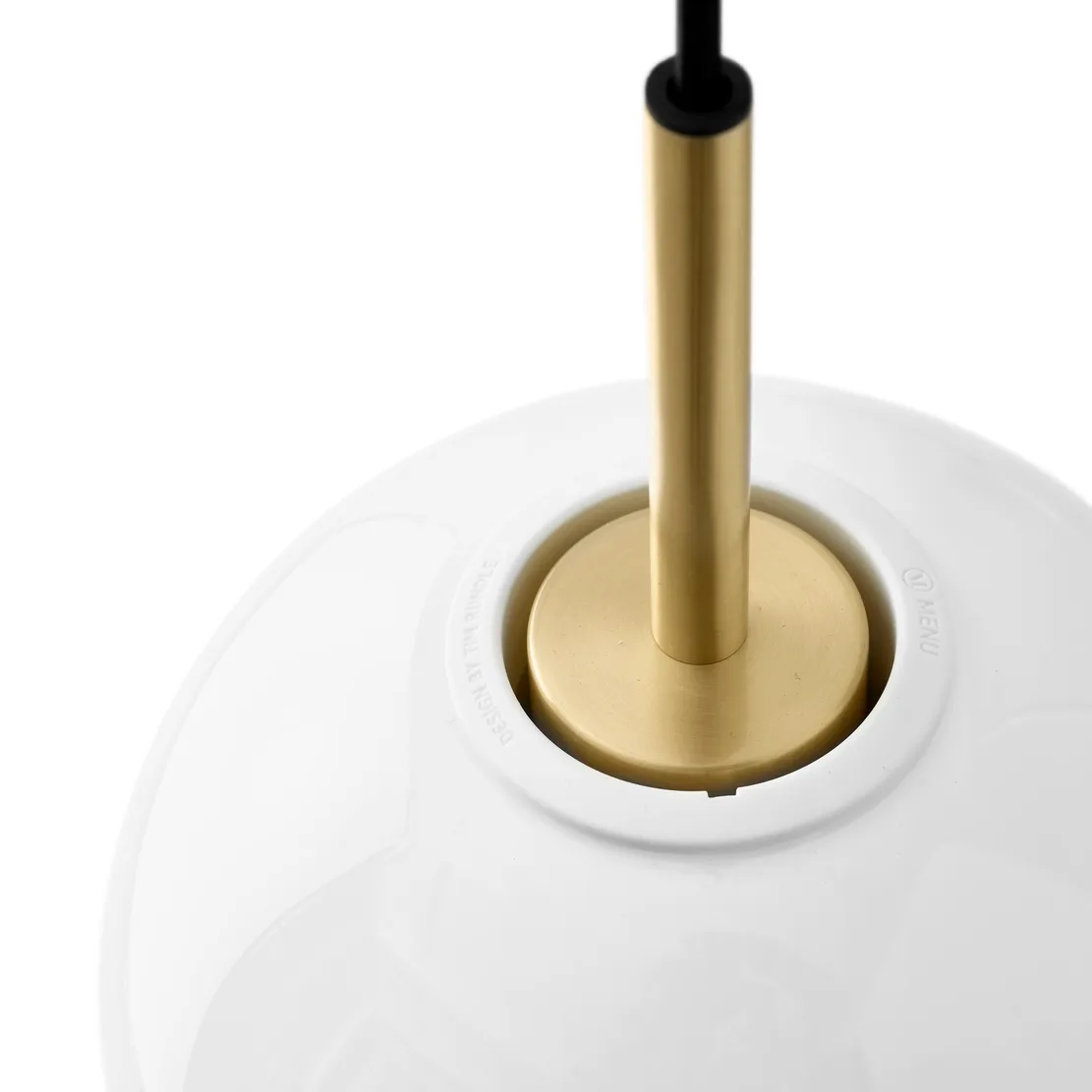TR taklampe messing, Blankt opalglass Audo Copenhagen
