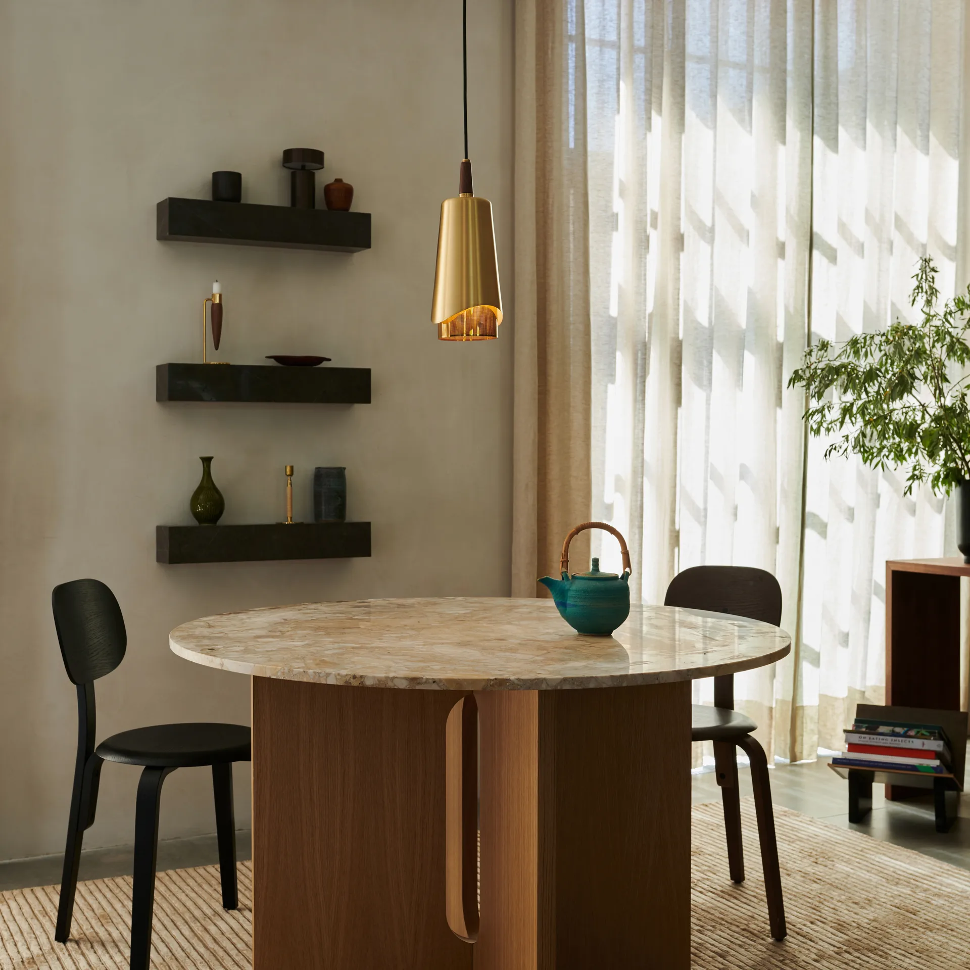 Umanoff pendel, Polert messing-valnøtt Audo Copenhagen