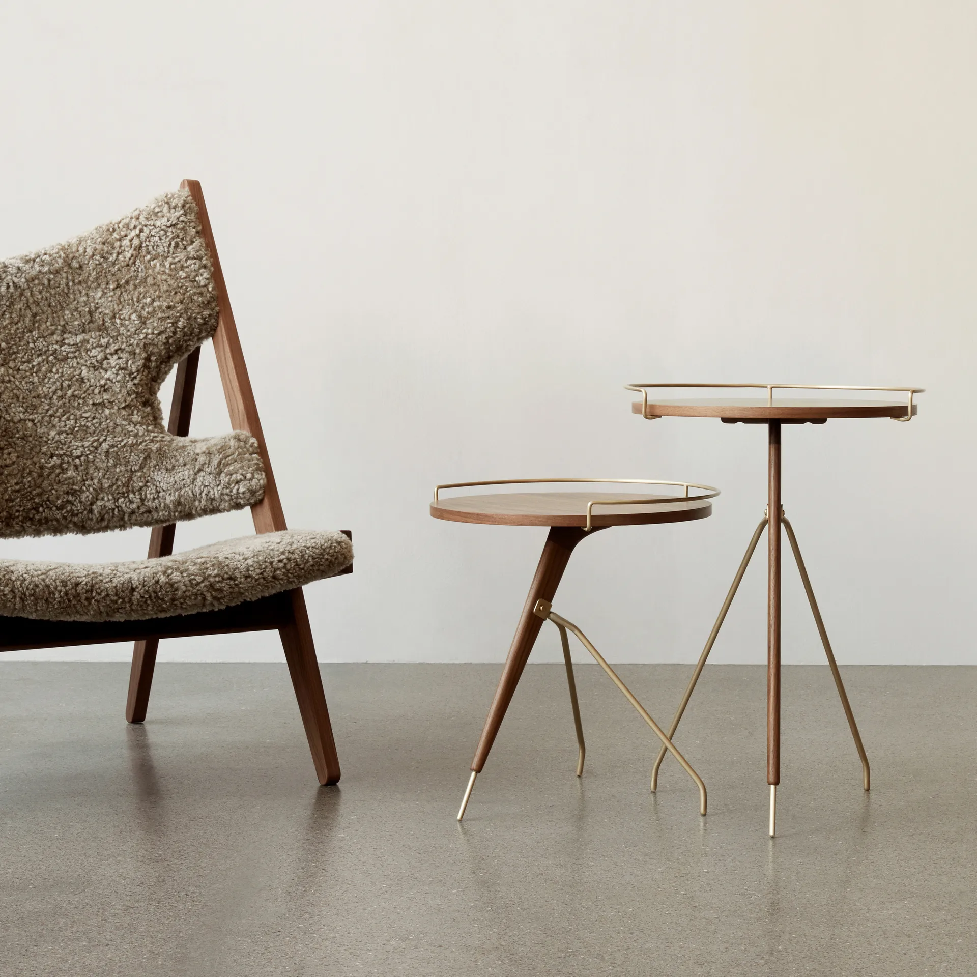 Umanoff sidebord valnøtt-polert messing, 60 cm Audo Copenhagen