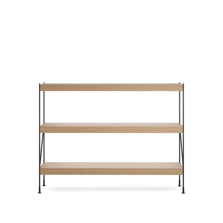 Zet hyllesystem - natural oak, 1 x 3, black steel base - Audo Copenhagen