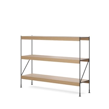 Zet hyllesystem - natural oak, 1 x 3, black steel base - Audo Copenhagen