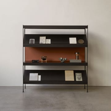 Zet hyllesystem - natural oak, 1 x 4, black steel base - Audo Copenhagen