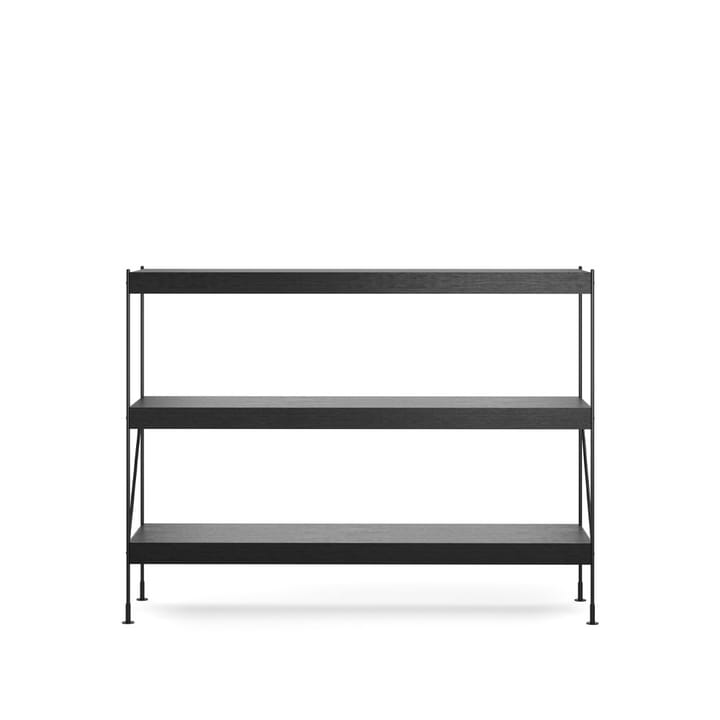 Zet hyllesystem - oak black stained, 1 x 3, black steel base - Audo Copenhagen