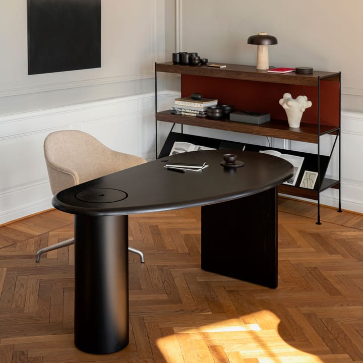 Zet hyllesystem, oak black stained, 1 x 3, black steel base Audo Copenhagen