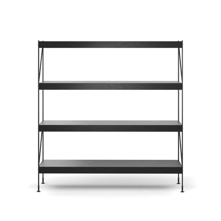 Zet hyllesystem - oak black stained, 1 x 4, black steel base - Audo Copenhagen