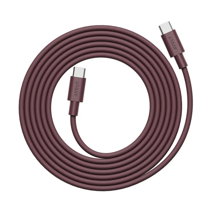 AVOLT x Bauhaus-Archiv Kabel 1 USB C til USB C - Mulberry Red - Avolt
